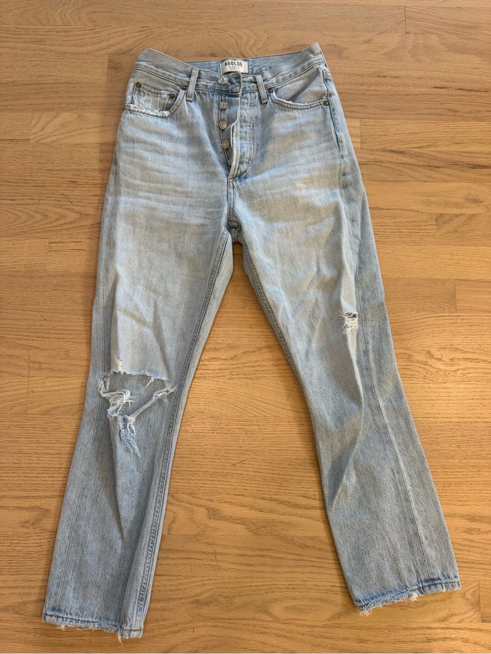 AGOLDE Riley Light Blue High-Rise Straight Jeans